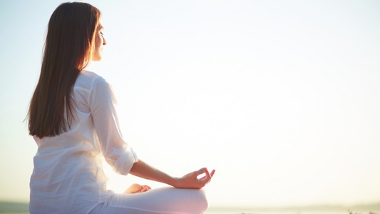 A girl doing meditation