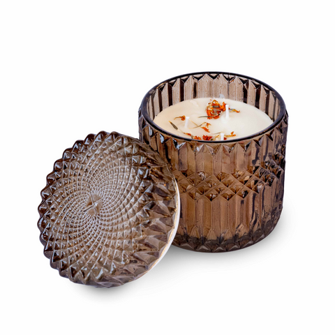 Picture of Sita Janki Premium Scented Candle Open Glass Jar on a white background Picture of Sita Janki Premium Scented Candle Open Glass Jar on a white background