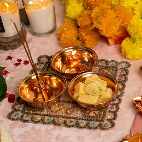 Image of Premium 3 Way Copper Puja Bowl Image of Premium 3 Way Copper Puja Bowl