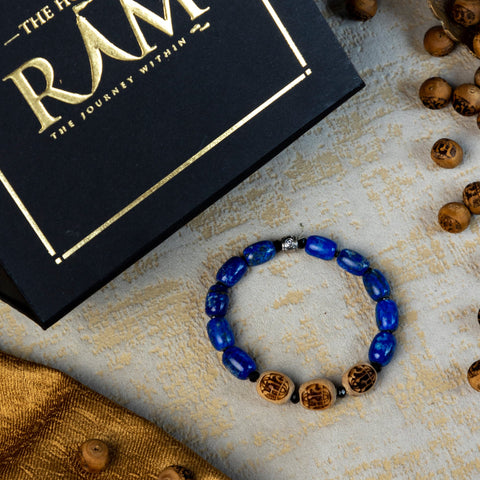 Lapiz Lazuli bracelet with Ram engraved bead by The House of Ram Lapiz Lazuli bracelet with Ram engraved bead by The House of Ram