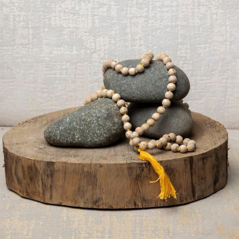 Aesthetic picture of 108 Tulsi Jaap Mala by The House of Ram Aesthetic picture of 108 Tulsi Jaap Mala by The House of Ram
