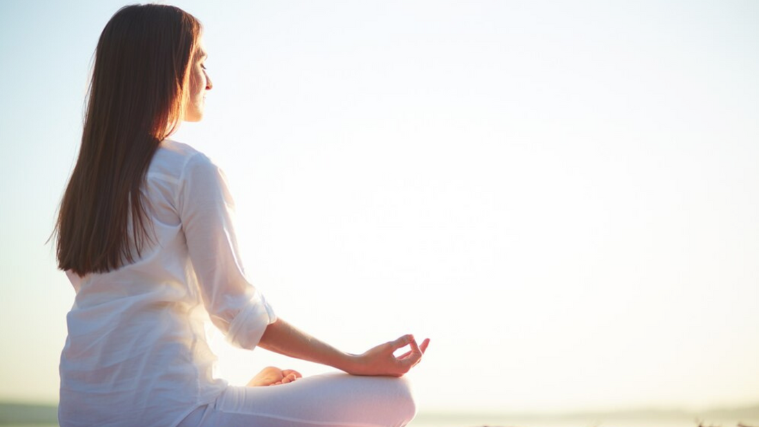 A girl doing meditation