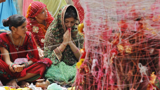 A women doing pooja