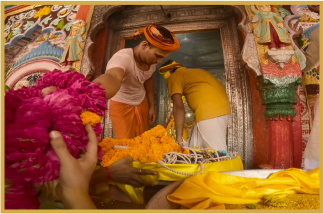 Picture of products of House of Ram getting blessed at Hanuman Garhi Temple